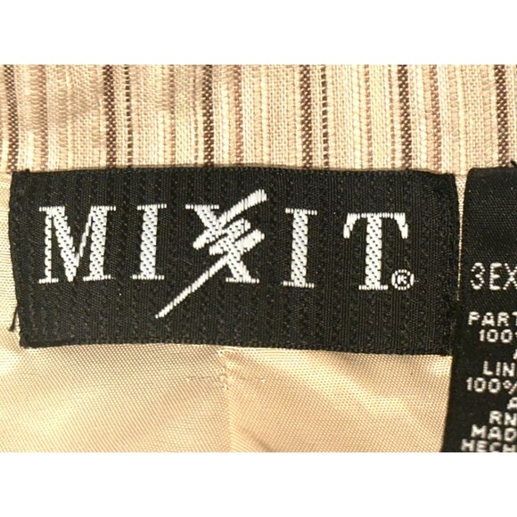 Mix It 3X Plus Brown Tan Jacket Open Front Textured Casual Layer City Streetcore - Picture 6 of 11